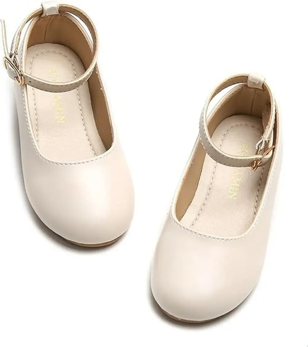PHIRAMIN Toddler Flower Girl Dress Shoes - Little Girl Ballet Flats